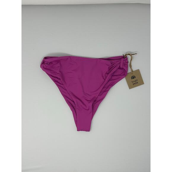Free People x Toast NEW Signature Cinch Bikini Swim Bottom Purple Orchid size XS - Picture 1 of 7